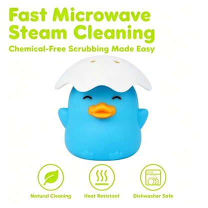 Blue Duck Microwave Steam Cleaner - Cute Kitchen Gadget for Fast Home Cleaning