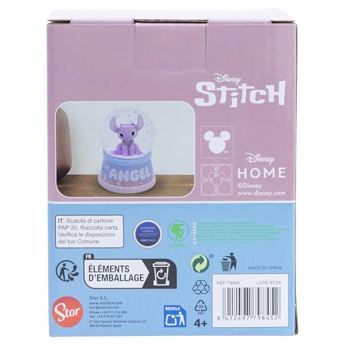 Snow Globe with Stitch Figurine & Angel Variation in Gift Box - Crystal Ball Decor
