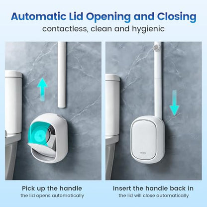 Disposable Toilet Brush System with 2 Reusable Handles & 48 Refills