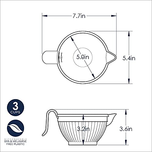 Nordic Ware Micro Plastic Mix & Melt Bowl, 3-Cup, Red