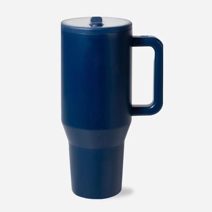 Skiennix 40 oz Insulated Tumbler - 100% Leakproof Stainless Steel Travel Mug with Handle & Straw | Navy