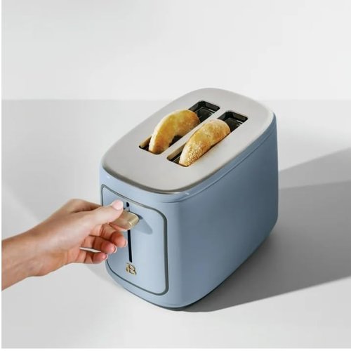 Drew Barrymore Icing 2~Slice Toaster with Touch-Activated Display (Cornflower Blue)