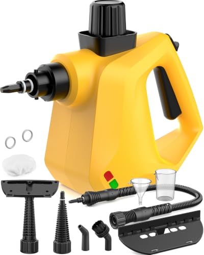 Yellow Handheld Steam Cleaner for Grout & Multi-Surface Deep Cleaning