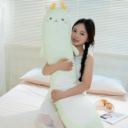 Cooling Hug Pillow - Green Dragon Long Body Pillow for Support & Comfort (35.4")