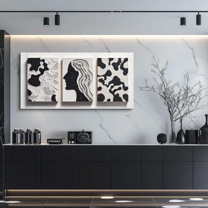 Large Black and White Abstract Canvas Wall Art 30x60 Inches - Modern Bedroom Decor Variation of THIS listing