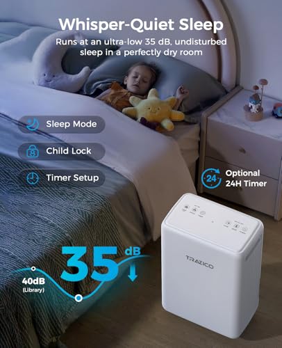 30 Pint Dehumidifier for Basement with Drain Hose - Covers Up to 2000 sq.ft - Moisture Control