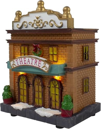 Christmas Village Set with LED Lighted Houses & Figurines - 17 Pieces for Holiday Decor