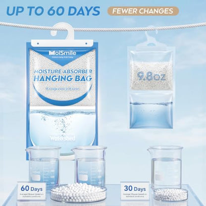 Large Capacity Hanging Moisture Absorber Bags - Unscented, 3 Pack - Fragrance Free