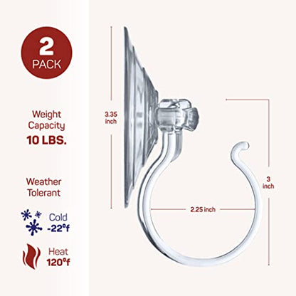 Heavy Duty Wreath Hanger Set of 2 for Glass Doors & Windows - Up to 10 Lbs