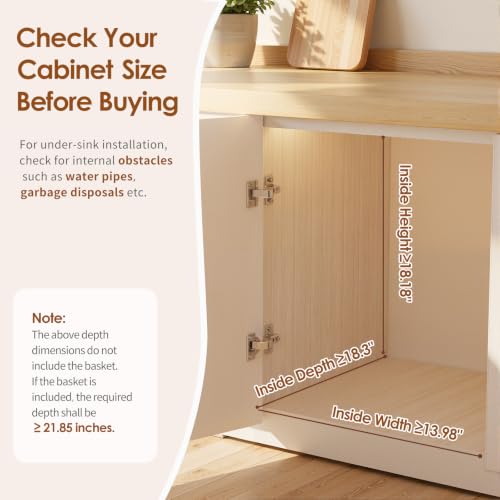 Pull Out Trash Can for Kitchen Cabinets 7-13 Gallon Under Sink Organizer