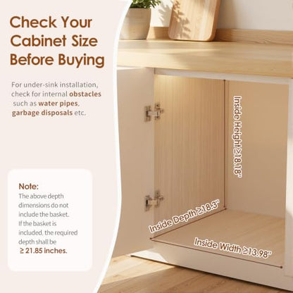 Pull Out Trash Can for Kitchen Cabinets 7-13 Gallon Under Sink Organizer