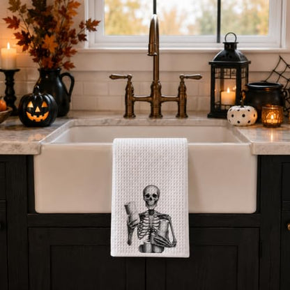 Halloween Skeleton Toilet Paper Hand Towel for Bathroom Decor