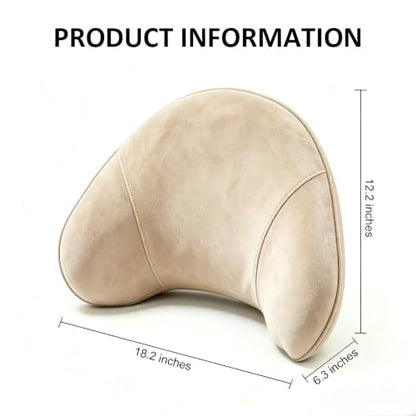 Ergonomic Lumbar Support Pillow for Car Office Home Beige - Lower Back Relief