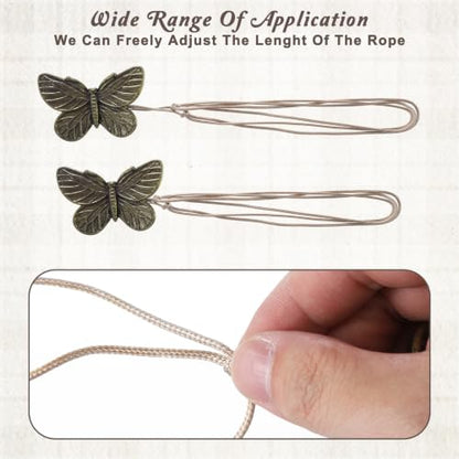 Magnetic Curtain Tiebacks with Bee Design, Vintage Copper Finish - 2 Pack