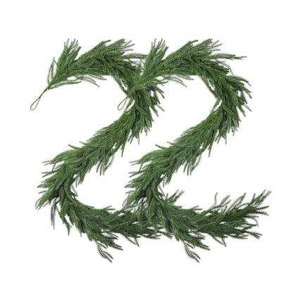 Real Touch 6ft Christmas Cedar Garland with Pinecones - Indoor Outdoor Decor