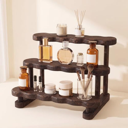 3 Tier Wooden Trinket Shelf Organizer for Collectibles & Decor