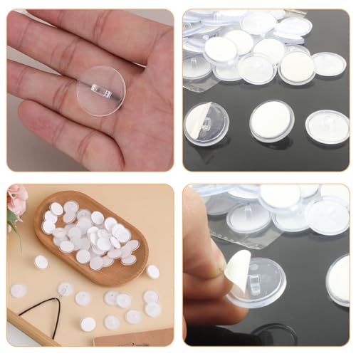 50 Pack Adhesive Ceiling Hooks for Lightweight Hanging - Transparent