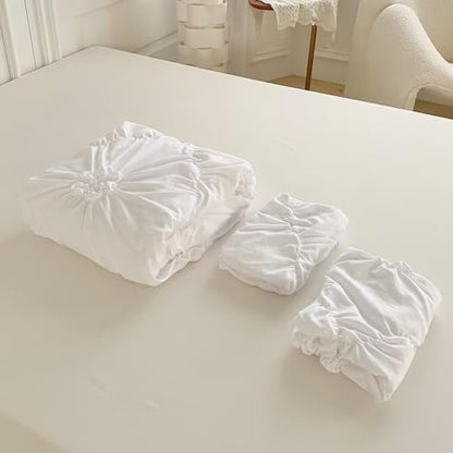 White King Pinched Pleated Duvet Cover Set - Luxury Bedding for Women
