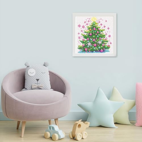 Diamond Art Kit with Frame - Christmas Tree Diamond Painting for Adults & Beginners