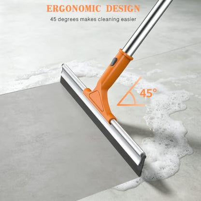 Heavy Duty Floor Squeegee for Tile and Concrete Floors - Adjustable Handle