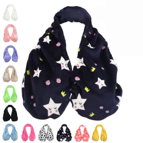 Dark Blue Star Adjustable Hands-Free Shower Towel Wrap for Women XL