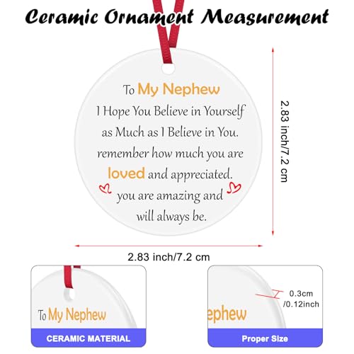 Inspirational Nephew Christmas Ornament - Motivational Gift from Uncle or Aunt
