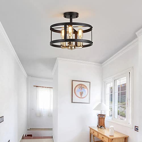 AGV LIGHTING Semi Flush Mount Ceiling Light Fixture There-Light Close to Ceiling Light
