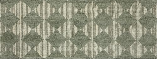 Loloi Chris Loves Julia Lawrence Mist Ivory Bath Mat 1'10" x 5' Rectangular