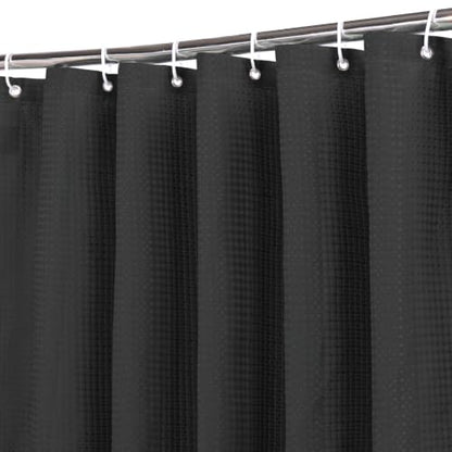 White Polyester Shower Curtain 72x72 Inches Waterproof & Durable with Weighted Hem