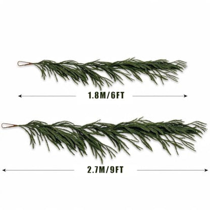 6Ft Artificial Norfolk Pine Garland - Outdoor Real Touch Christmas Decor - Pine Garland - 6ft -1