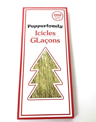 Gold Icicle Tinsel Tree Decoration - 2000 Strands Christmas Holiday Decor - Variation 1#