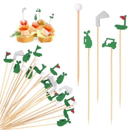 Golf Theme Cocktail Picks 200pcs - Decorative Skewers for Party Food & Drinks