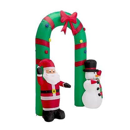 Inflatable Christmas Decor Santa & Snowman with LED Lights 8ft Yard Art Holiday Decorations