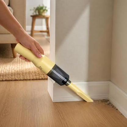 Mini Cordless Handheld Vacuum Cleaner for Car and Sofa - Rechargeable, Yellow