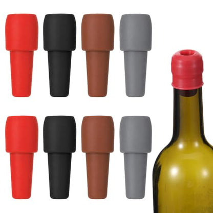 Silicone Wine Stoppers Set - Leakproof, Reusable Bottle Seals for Unfinished Wine
