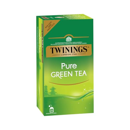 Twinings Pure Green Tea, 25 Teabags, Green Tea, Perfectly Balanced & Refreshing