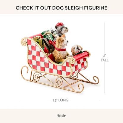 Dog Sleigh Christmas Figurine - Holiday Home Decor & Seasonal Gift