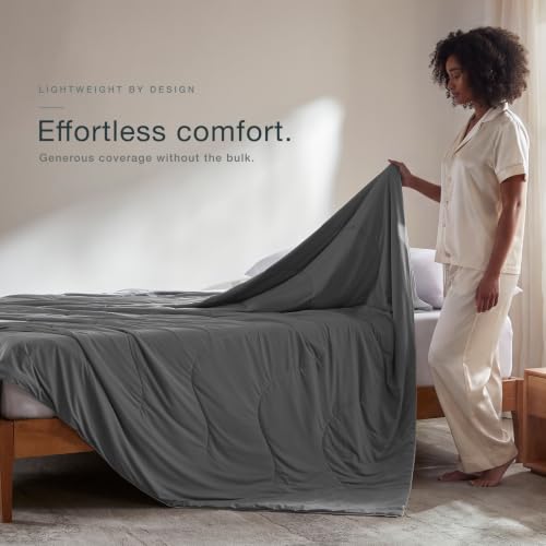 Oversized King Cooling Comforter - Reversible Gray Sleep Blanket 96x120
