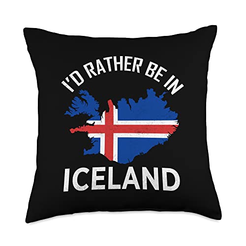 I'd Rather Be in Iceland | Island Europe Nordic Throw Pillow