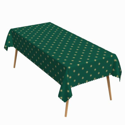 Green Christmas Tablecloth 70x120 Inches Washable Holiday Cover