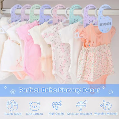 Baby Closet Dividers 8 Pack - Double-Sided Nursery Clothes Organizer Blue Starry Sky