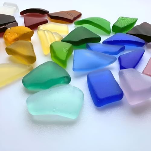 DIY Sea Glass Christmas Tree Craft Kit - Style D, Coastal Holiday Decor, 10cm
