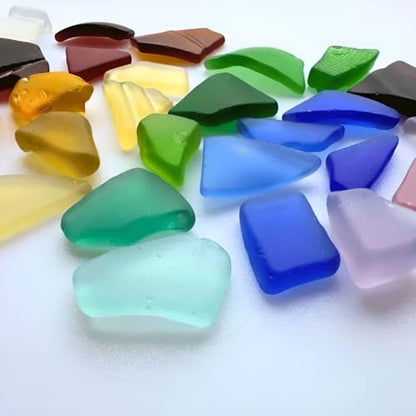 DIY Sea Glass Christmas Tree Craft Kit - Style D, Coastal Holiday Decor, 10cm