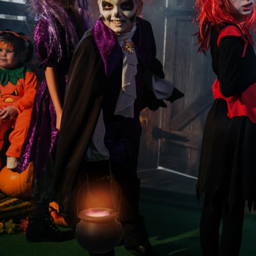 LED Halloween Mist Maker with Witch Cauldron - Creepy Fog Effect for Parties