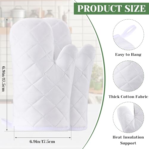 White 24 Pcs Sublimation Oven Mitts and Pot Holders Kit - Heat Resistant Kitchen Set