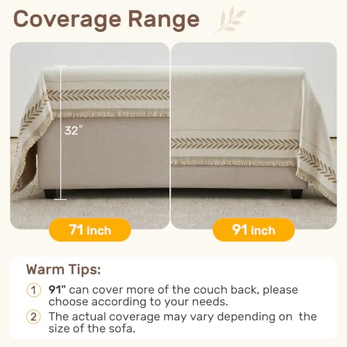 L Shaped Sectional Couch Cover Wheat Pattern XL Khaki 71x110 + 71x118