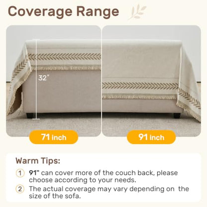 L Shaped Sectional Couch Cover Wheat Pattern XL Khaki 71x110 + 71x118