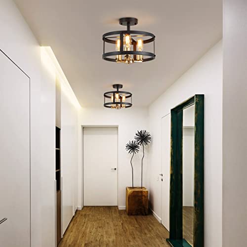 AGV LIGHTING Semi Flush Mount Ceiling Light Fixture There-Light Close to Ceiling Light