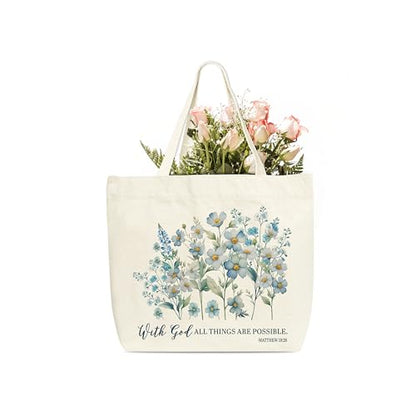 Canvas Tote Bag for Women Wildflowers - Large Capacity Gift Bag