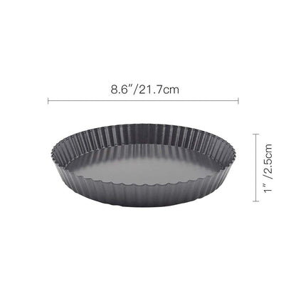 Meichu 2Pcs Tart Pans 8 inch with Removable Bottom, Non stick Round Fluted Edge Quiche Pans Cake Pans for Baking Pizza Fruit Mousse Dessert